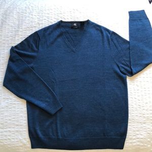 Calvin Klein extra fine merino wool blue sweater